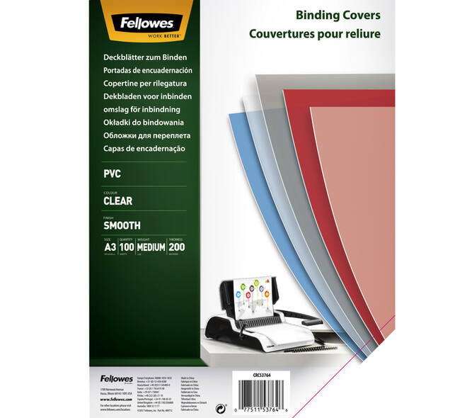 Voorblad Fellowes A3 PVC 200micron 100 stuks