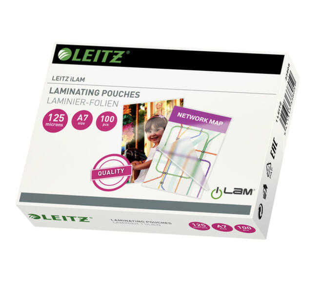 Lamineerhoes Leitz iLAM A7 2x125micron EVA 100 stuks
