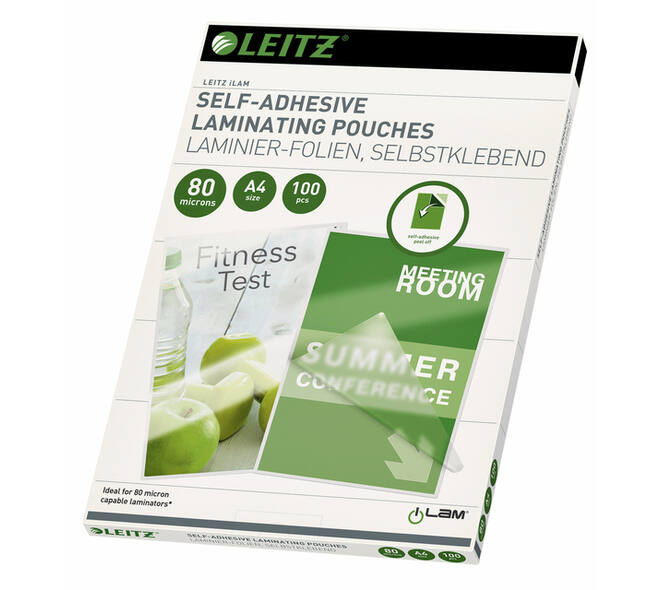 Lamineerhoes Leitz iLAM A4 zelfklevend 2x80micron EVA 100 stuks