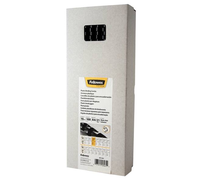 Bindrug Fellowes 10mm 21rings A4 zwart 100 stuks