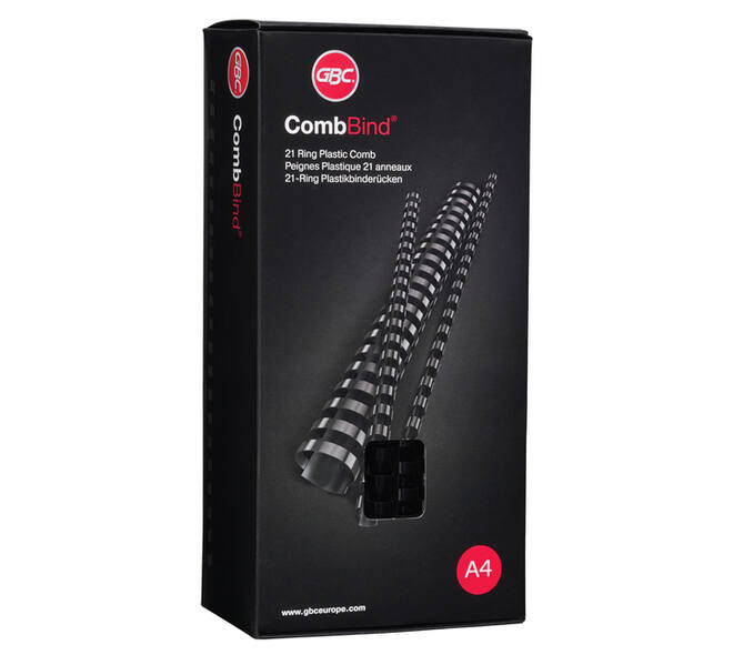 Bindrug GBC 12mm 21rings A4 zwart 100 stuks