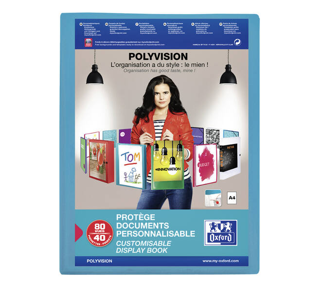Showalbum Oxford Polyvision A4 40-tassen PP blauw