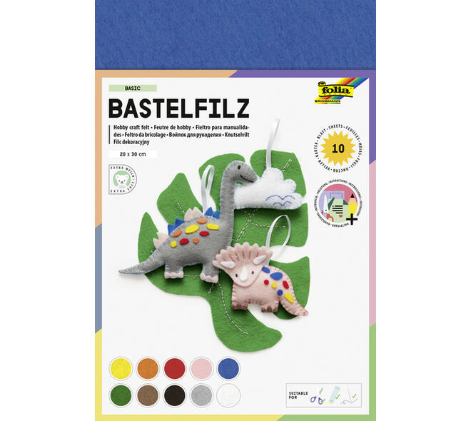 Vilt Folia 20x30cm 150gr 10 vel assorti kleuren