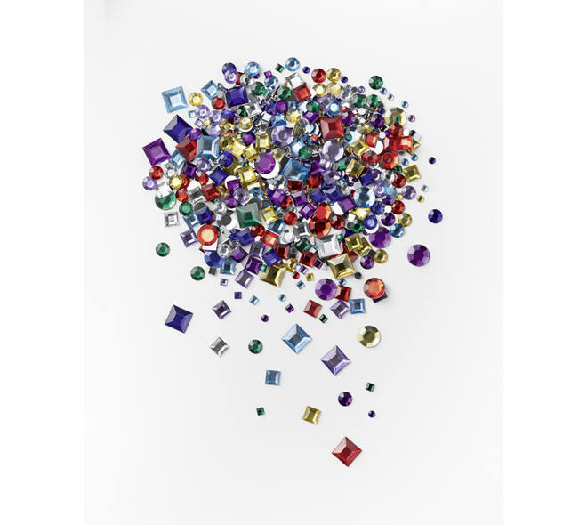 Glitter steentjes Folia 800 stuks diverse kleuren en afmetingen