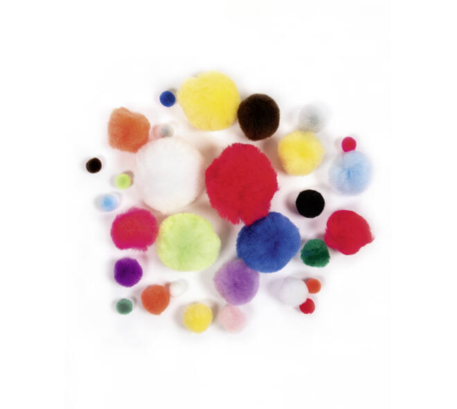 Pompon Folia 30 stuks diverse kleuren en afmetingen 30 stuks