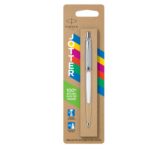 Balpen Parker Jotter Original white CT medium blister à 1 stuk