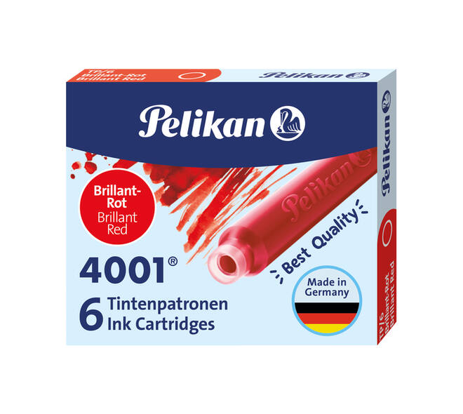 Inktpatroon Pelikan 4001 rood 6 stuks