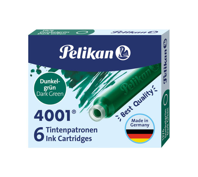 Inktpatroon Pelikan 4001 donkergroen 6 stuks