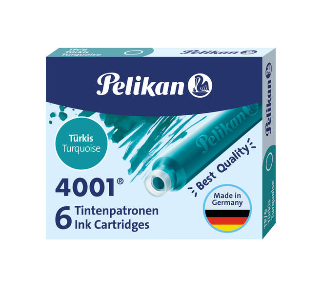 Inktpatroon Pelikan 4001 turquoise 6 stuks