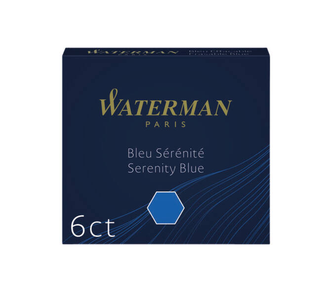 Inktpatroon Waterman internationaal Florida blauw pak à 6 stuks