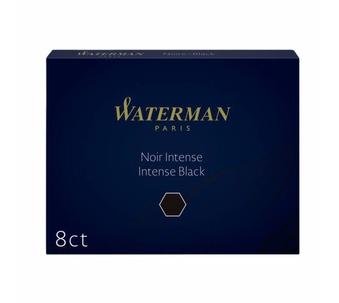 Inktpatroon Waterman nr 23 lang zwart pak à 8 stuks