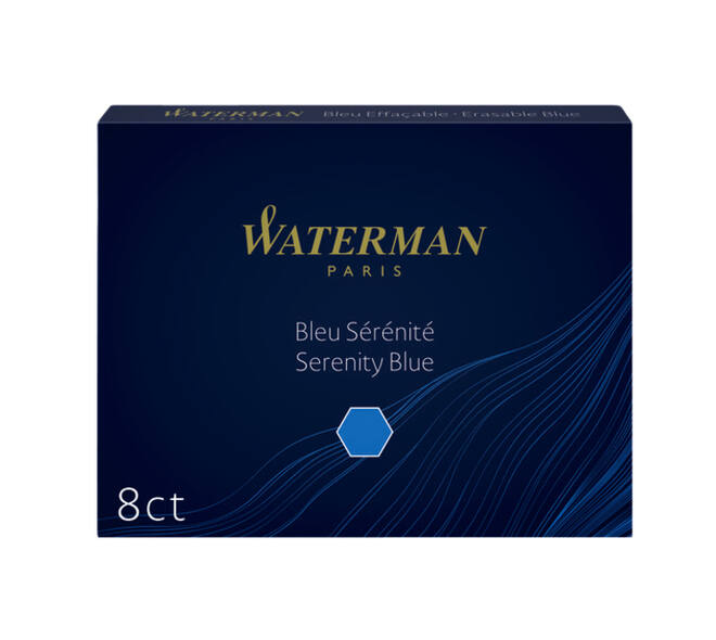 Inktpatroon Waterman nr 23 lang blauw pak à 8 stuks