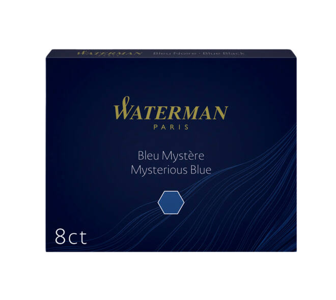 Inktpatroon Waterman nr 23 lang blauwzwart pak à 8 stuks