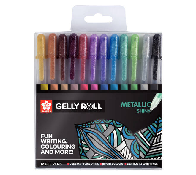 Gelschrijver Sakura Gelly Roll Metallic set à 12 kleuren