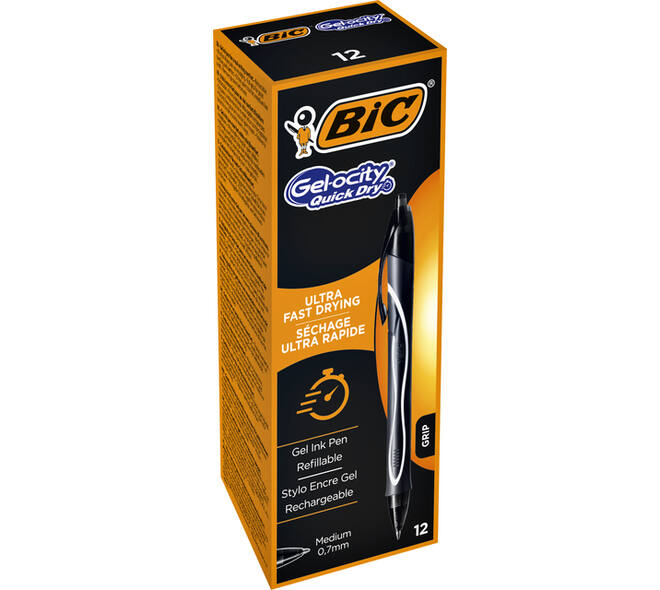 Gelschrijver Bic Gel-ocity quick dry medium zwart
