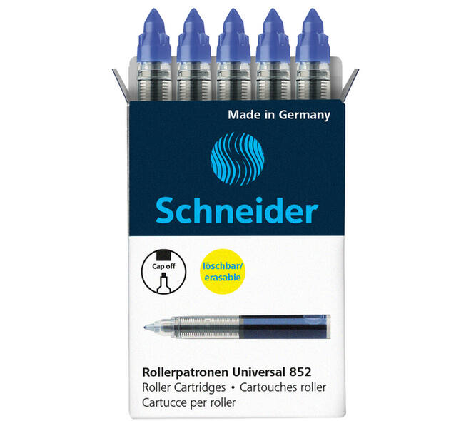 Rollerpenvulling Schneider 852 medium blauw 5 stuks