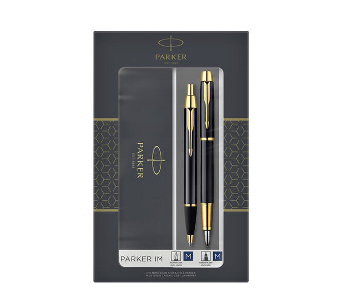 Balpen en vulpen Parker IM black GT medium 2 stuks