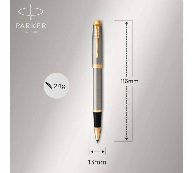 Balpen en Rollerpen Parker IM brushed metal GT medium 2 stuks