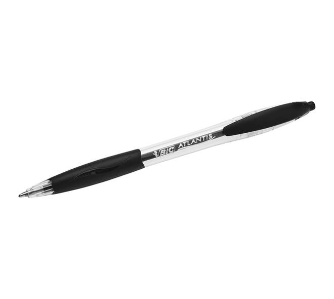 Balpen Bic Atlantis classic grip clic medium zwart