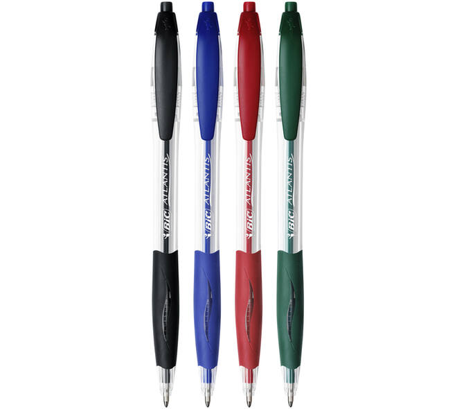 Balpen Bic Atlantis classic grip clic medium blauw