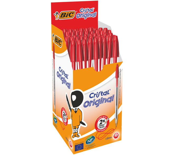 Balpen Bic Cristal medium rood