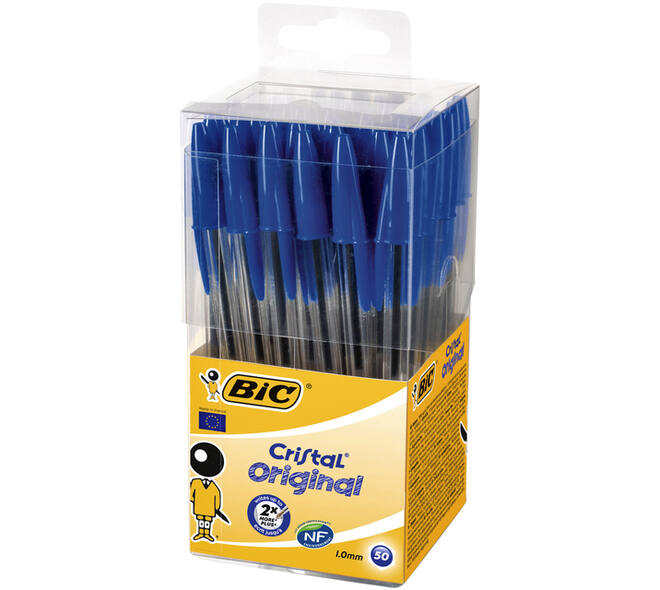 Balpen Bic Cristal medium blauw in tubo verpakking