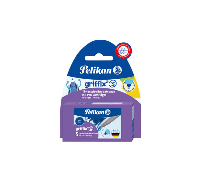 Balpenvulling Griffix blister 2X5stuks blauw