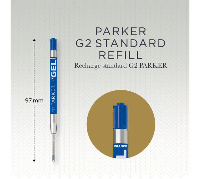 Gelschrijvervulling Parker Quink medium blauw blister à 1 stuk