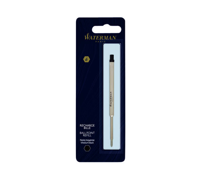 Balpenvulling Waterman medium zwart blister à 1 stuk