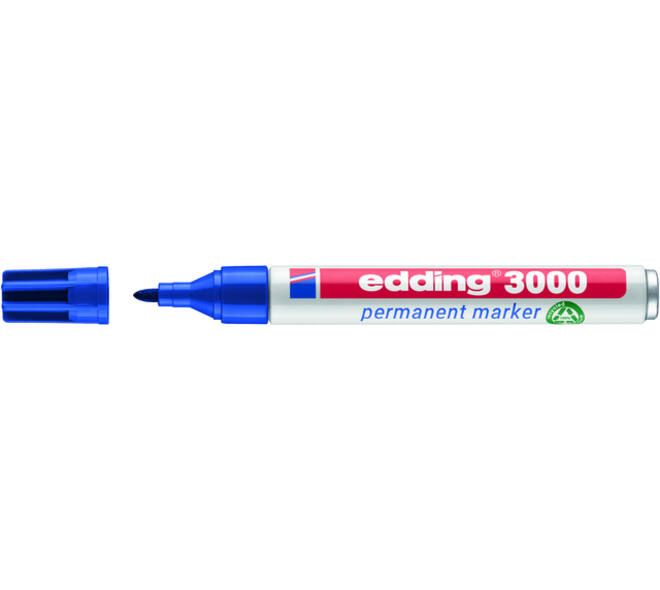 Viltstift edding 3000 rond 1.5-3mm blauw