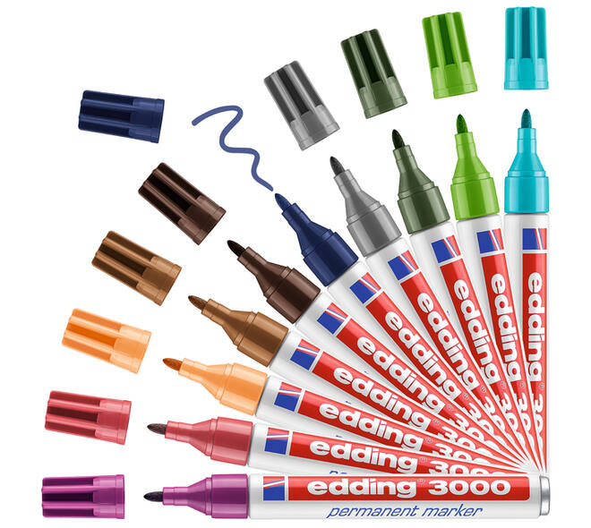 Viltstift edding 3000 rond 1.5-3mm groen