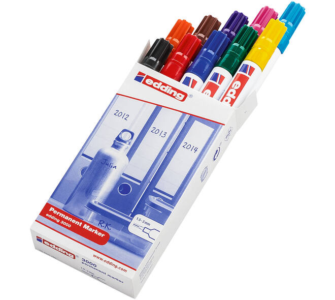 Viltstift edding 3000 rond 1.5-3mm assorti doos à 10 stuks