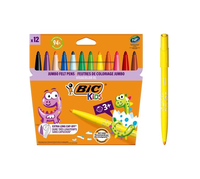 Kleurstiften BicKids Visacolor XL Ecolutions assorti etui á 12 stuks