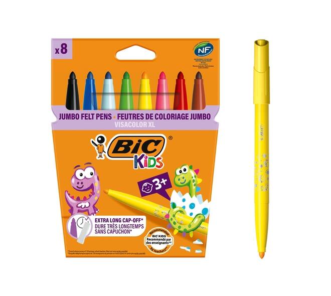 Kleurstiften BicKids Visacolor XL assorti blister à 8 stuks
