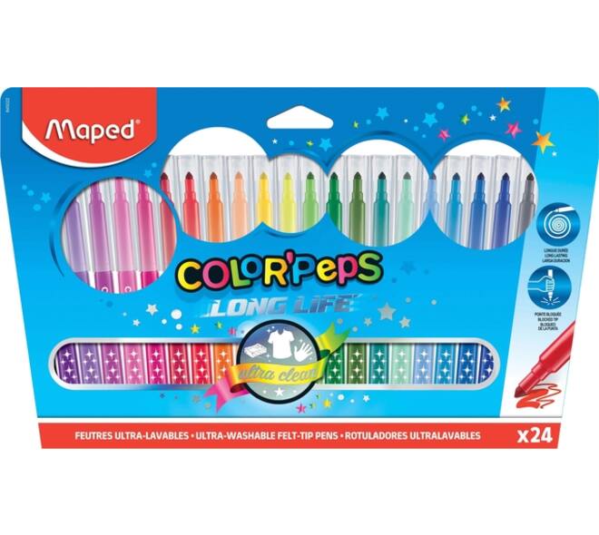 Viltstift Maped Color'Peps Long Life set á 24 kleuren