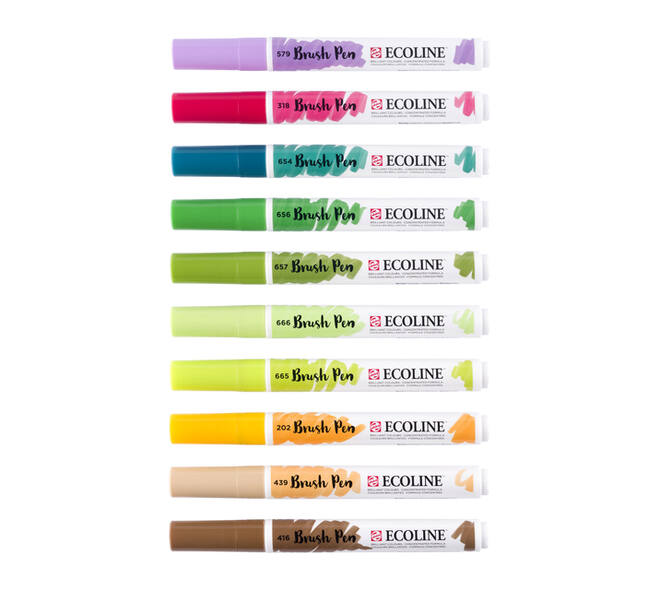 Brushpen Talens Ecoline set à 10 stuks botanisch