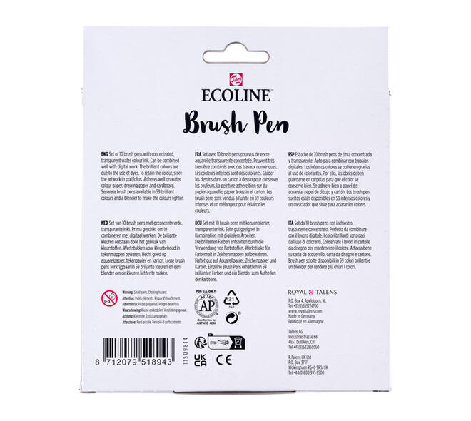 Brushpen Talens Ecoline set à 10 stuks botanisch