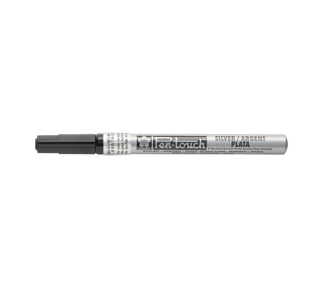 Viltstift Sakura Pen-touch extra fijn zilver