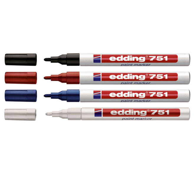 Paintmarker edding 751 op oliebasis 1-2mm wit