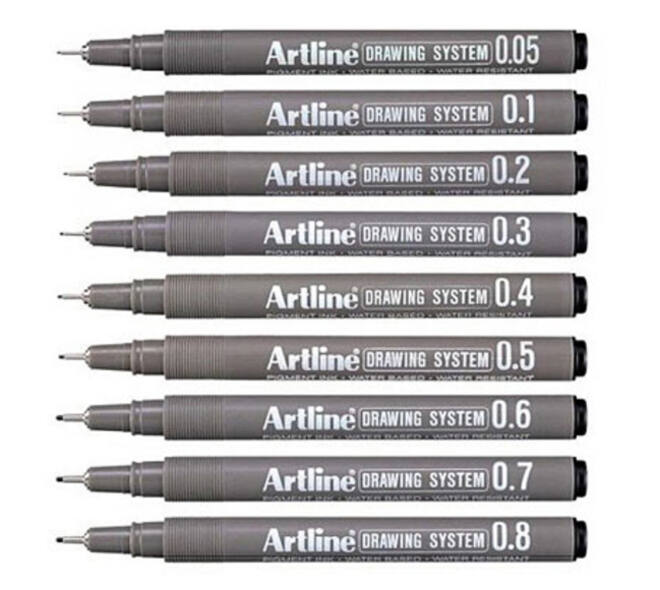 Fineliner Artline technisch 0.5mm zwart
