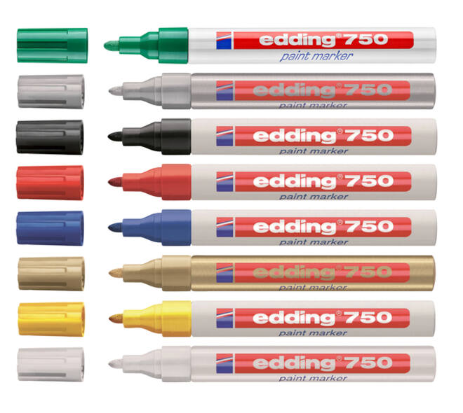 Paintmarker edding 750 op oliebasis 2-4mm wit