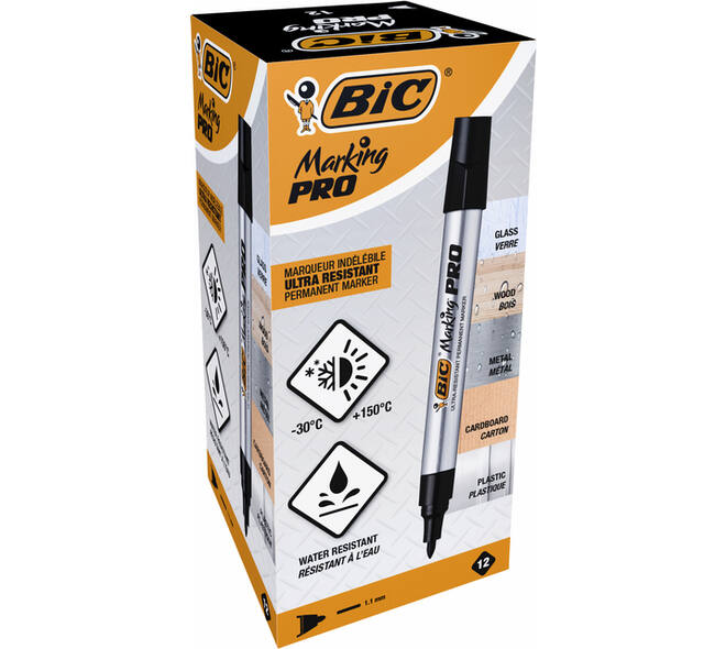 Viltstift Bic Pro rond medium zwart