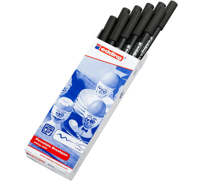 Brushpen edding 4200 porselein zwart