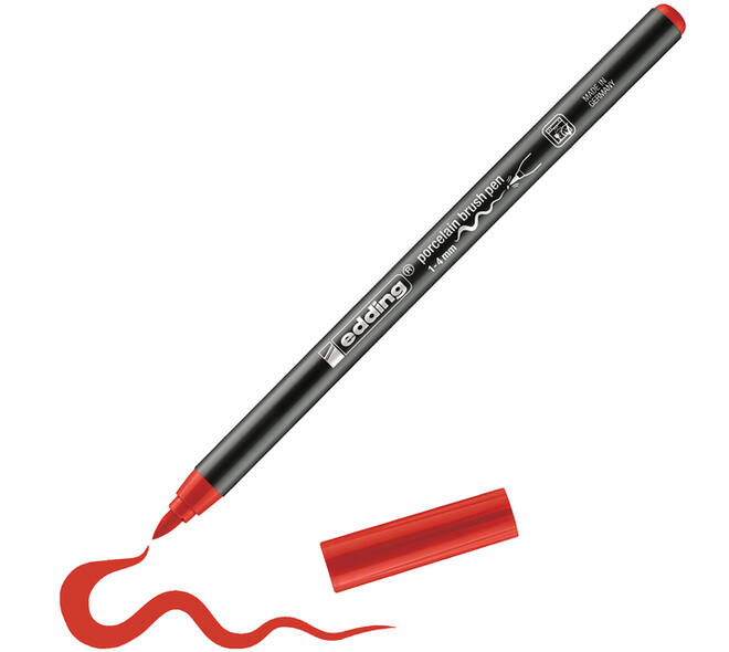 Brushpen edding 4200 porselein rood