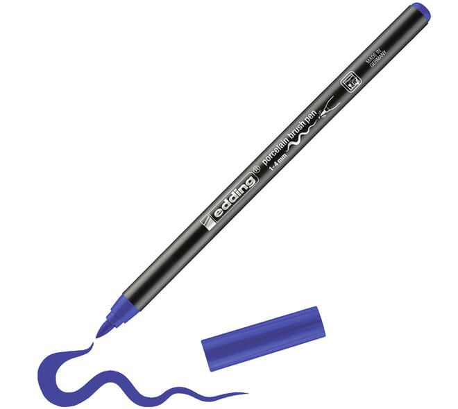 Brushpen edding 4200 porselein blauw