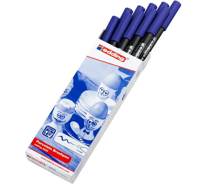 Brushpen edding 4200 porselein blauw