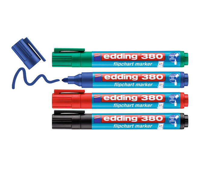 Viltstift edding 380 flipover rond 1.5-3mm assorti set à 4 stuks