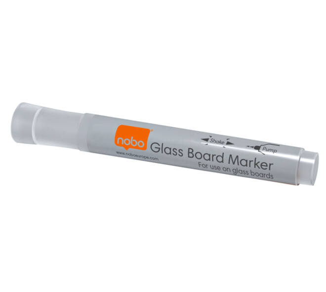 Viltstift Nobo glasbord wit 4 stuks