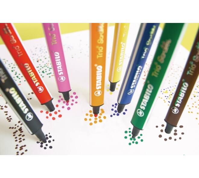 Viltstift STABILO Trio Scribbi 368/8 assorti etui à 8 stuks