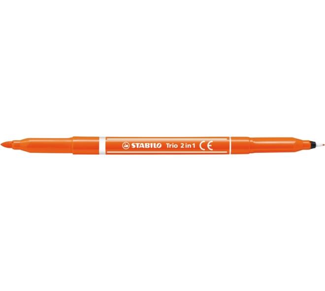 Viltstift STABILO Trio 2 in 1 assorti etui à 10 stuks